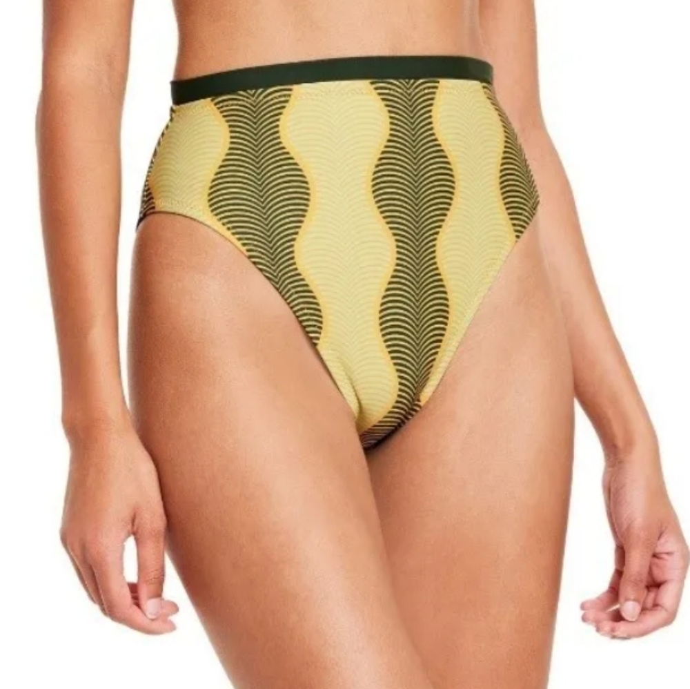 NWT Fe Noel Micro Waves High Rise Cheeky Bikini Bottom Size XS